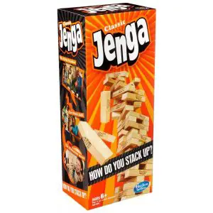 Jenga Classic Game by Hasbro — the best hardwood set with authentic bricks