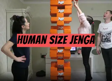 Human size Jenga game
