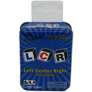 LCR Left Center Right Dice Game - Blue Tin